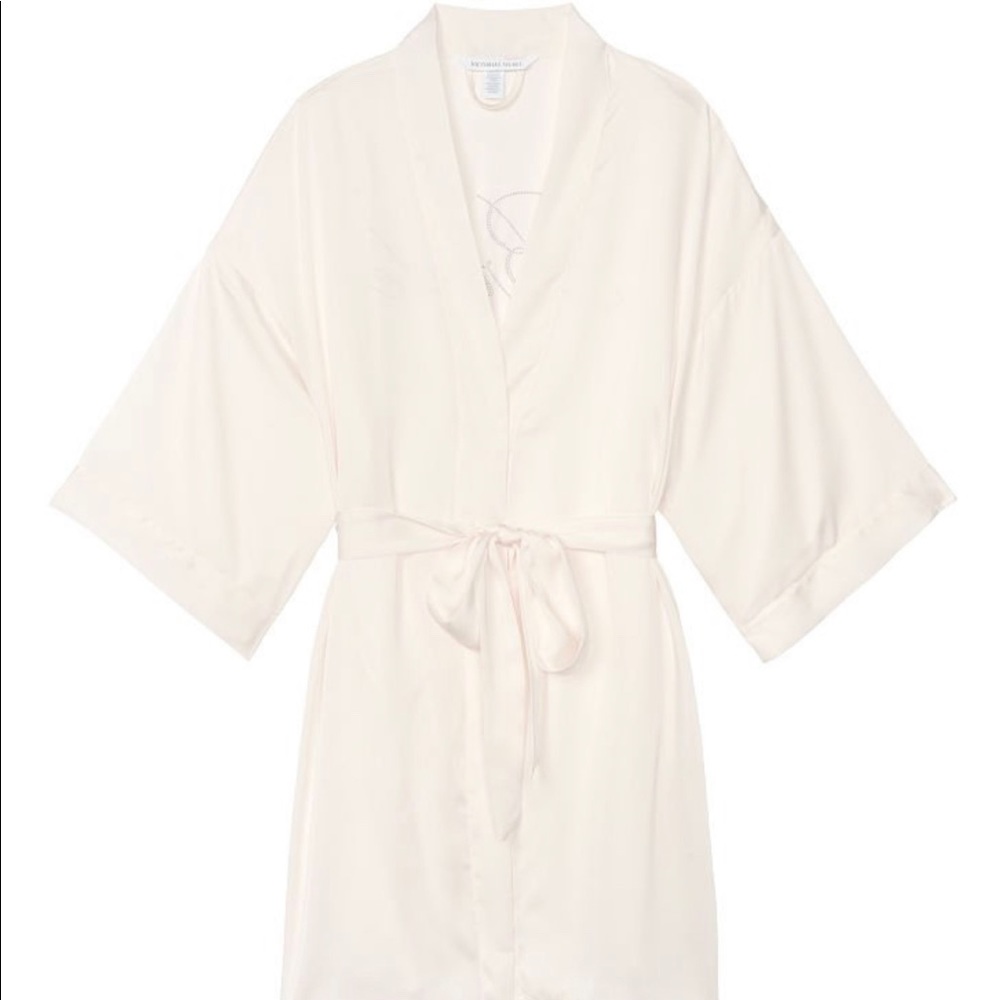 VICTORIA'S SECRET White Bridal Satin Robe OS